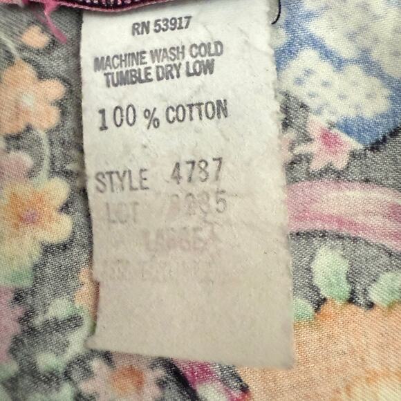 Vintage 1970s California Shipment Hawaiian Shirt Bright Floral Sz L-XL Resort - Picture 4 of 5